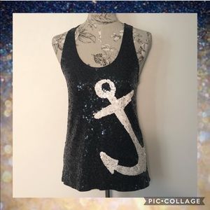 ~J. Crew✨Sparkling✨Sequin Anchor Tank Top~